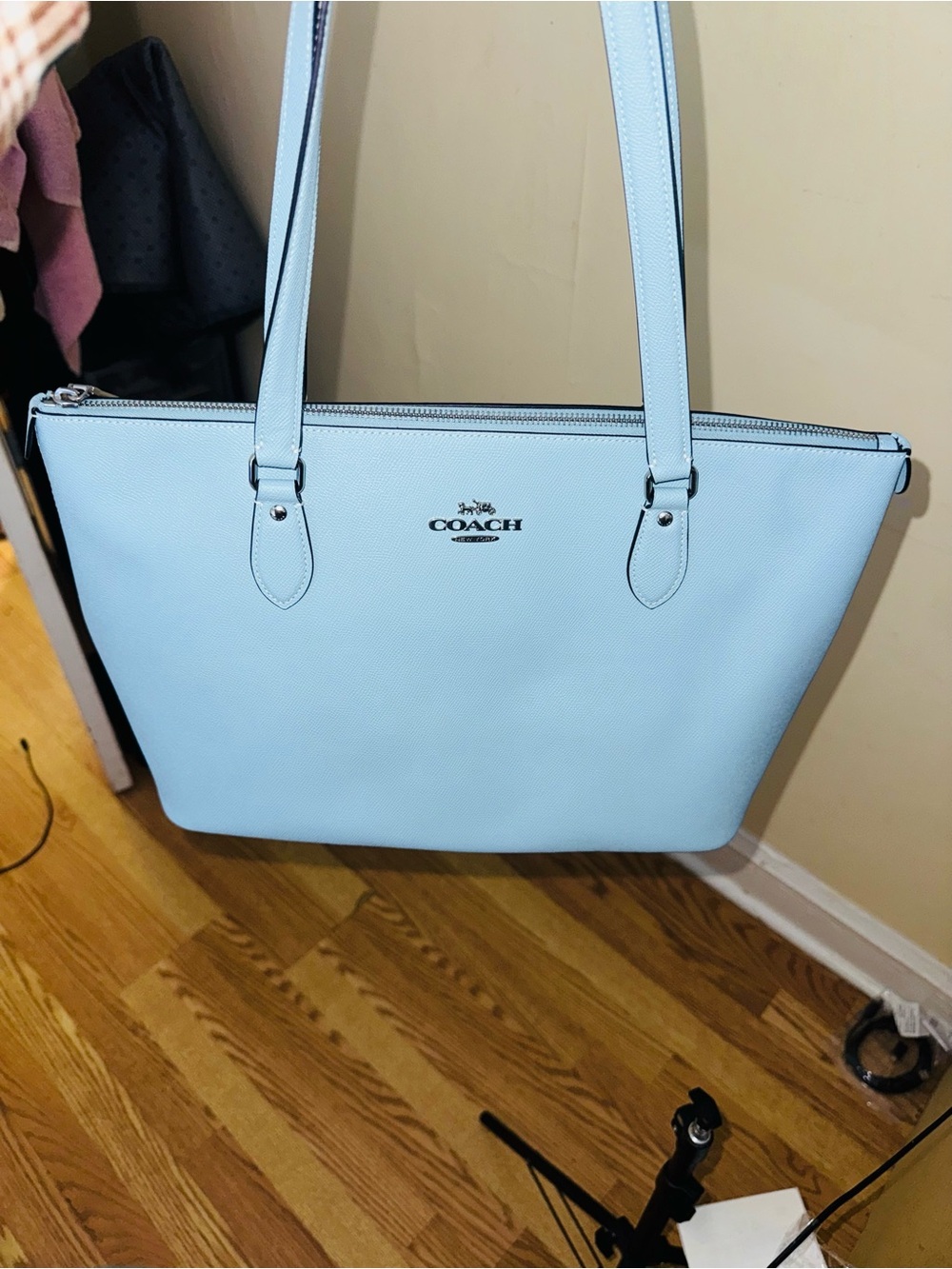 Coach Powder Blue Leather Tote